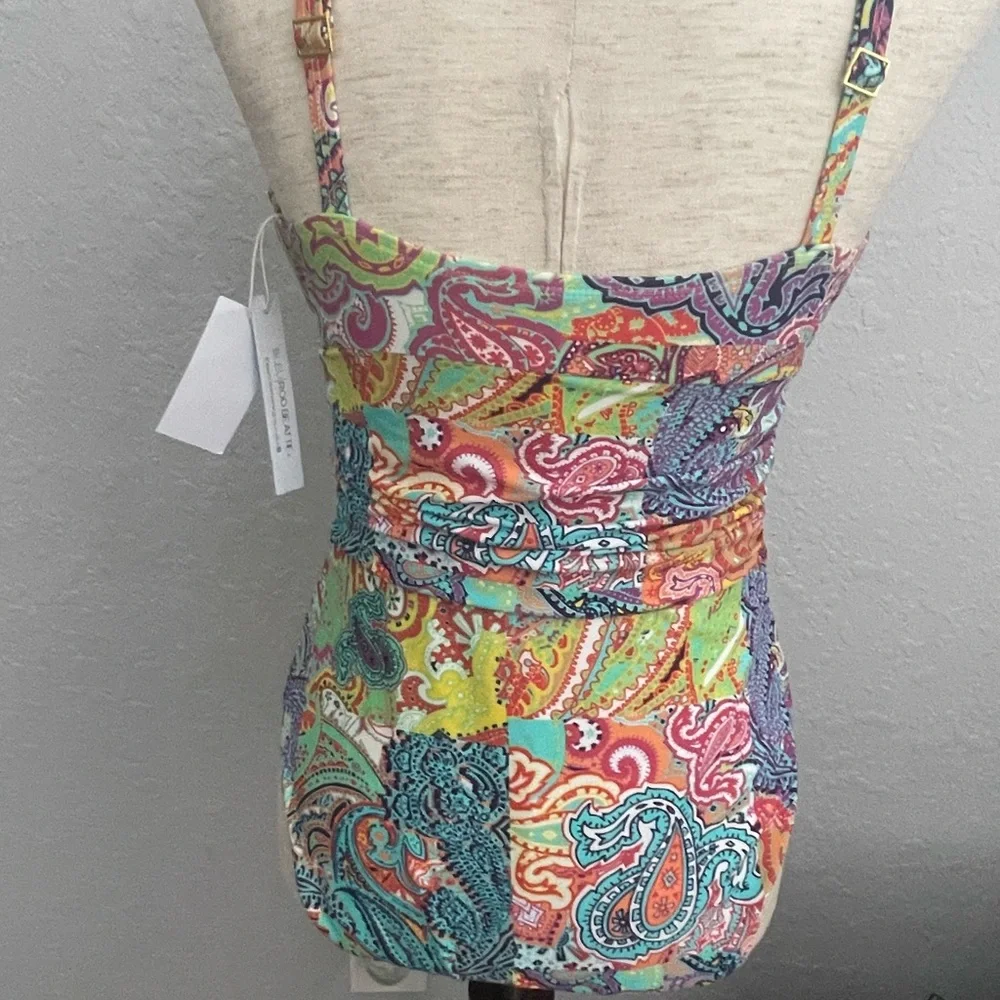 BLEU ROD BEATTIE Halter Twist High Neck One Piece Swimsuit Size 6 NWT - Picture 2 of 6